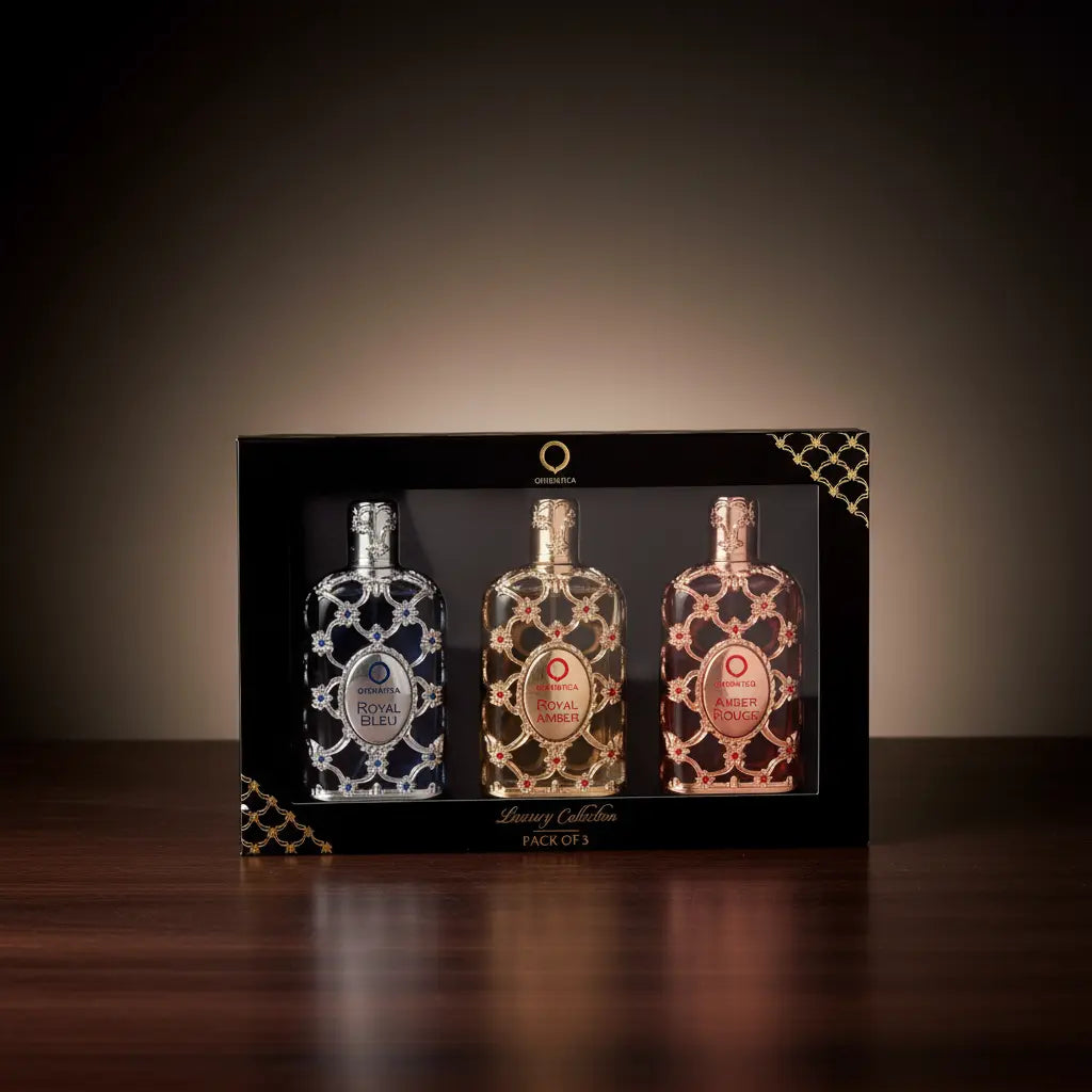 Kit Luxury Collection Royal Bleu + Amber Rouge + Royal Amber Eau de Parfum Unissex - Orientica