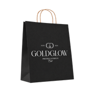 Sacola de Presente Personalizada Preta - 20x27x8 - Gold Glow
