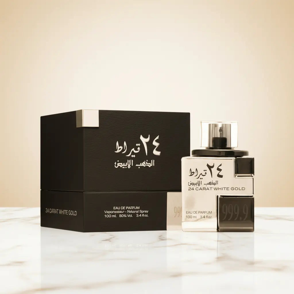 24 Carat White Gold Eau de Parfum Unissex - Lattafa